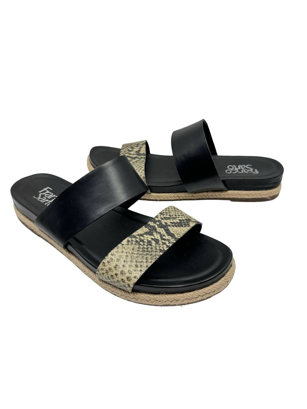 Franco Sarto | Babs Reptile Snakeskin Vegan Leather Espadrille Slide Sandals